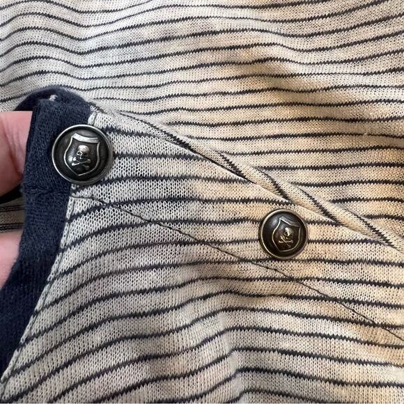The Kooples Sport linen striped shirt skull buttons sz XL - Picture 7 of 7